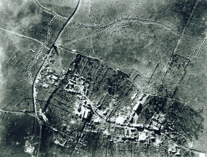 Courcelette aerial photo 1916